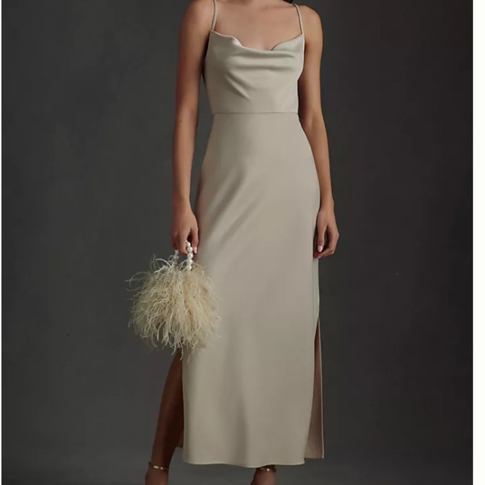 BHLDN Cali Satin Champagne Size 10